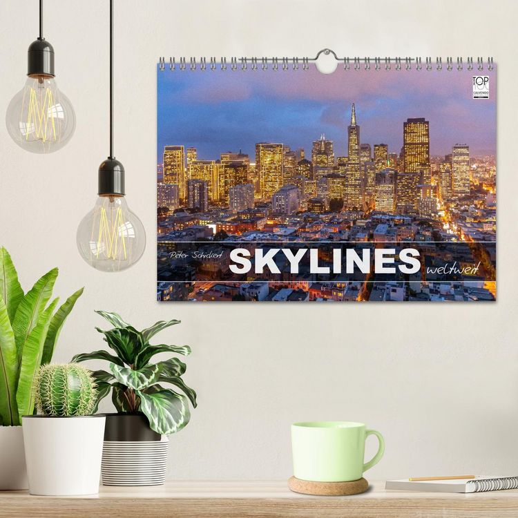 Produktbild: Skylines weltweit (Wandkalender 2026 DIN A4 quer), CALVENDO Monatskalender