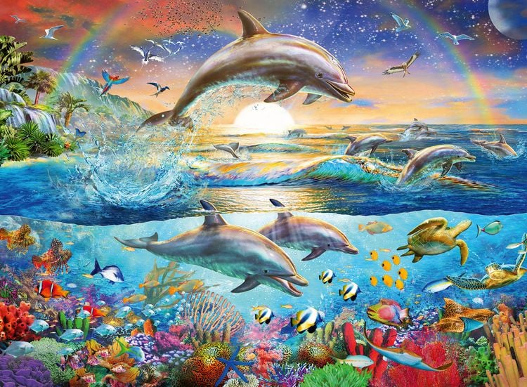 Produktbild: Puzzle Ravensburger Delfinparadies 300 Teile XXL