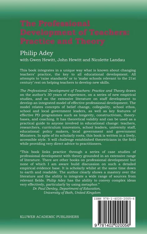Produktbild: The Professional Development of Teachers: Practice and Theory