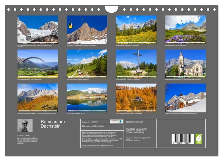 Produktbild: Ramsau am Dachstein (Wandkalender 2026 DIN A4 quer), CALVENDO Monatskalender