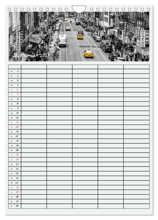 Produktbild: NEW YORK CITY Teamplaner (Wandkalender 2026 DIN A4 hoch), CALVENDO Monatskalender