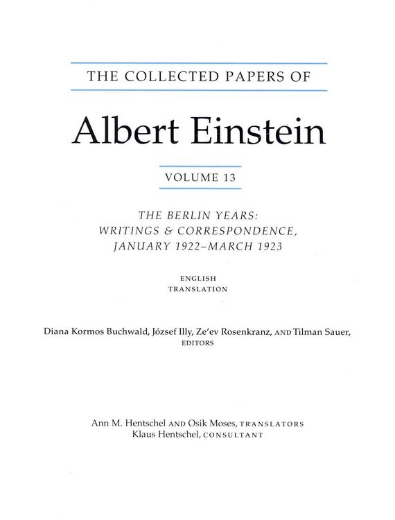 Produktbild: The Collected Papers of Albert Einstein, Volume 13