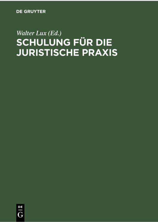 Produktbild: Schulung f&uuml;r die Juristische Praxis