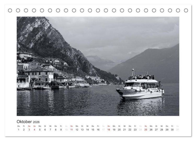 Produktbild: Limone sul Garda schwarzwei&szlig; (Tischkalender 2026 DIN A5 quer), CALVENDO Monatskalender