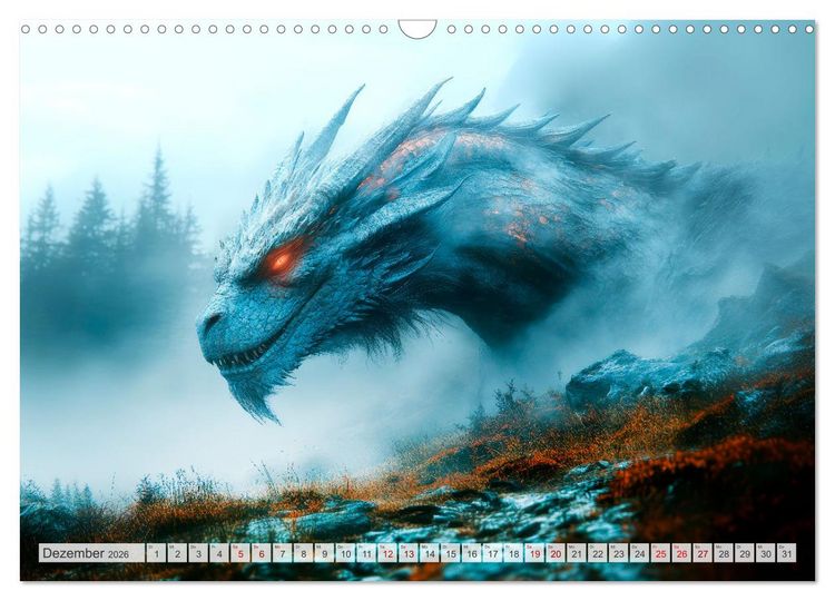 Produktbild: M&Auml;CHTIGE DRACHEN Mystische Wesen (Wandkalender 2026 DIN A3 quer), CALVENDO Monatskalender