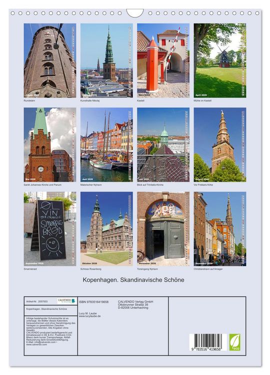 Produktbild: Kopenhagen. Skandinavische Sch&ouml;ne (Wandkalender 2026 DIN A3 hoch), CALVENDO Monatskalender