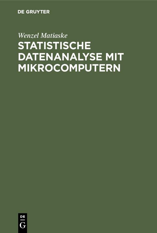 Produktbild: Statistische Datenanalyse mit Mikrocomputern