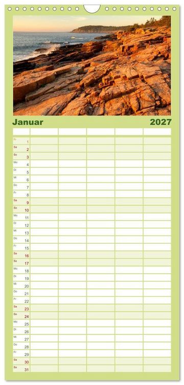 Produktbild: Familienplaner 2027 - Neu England, Indian Summer mit 5 Spalten (Wandkalender, 21 x 45 cm) CALVENDO
