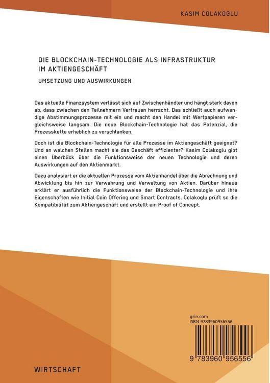 Produktbild: Die Blockchain-Technologie als Infrastruktur im Aktiengesch&auml;ft. Umsetzung und Auswirkungen