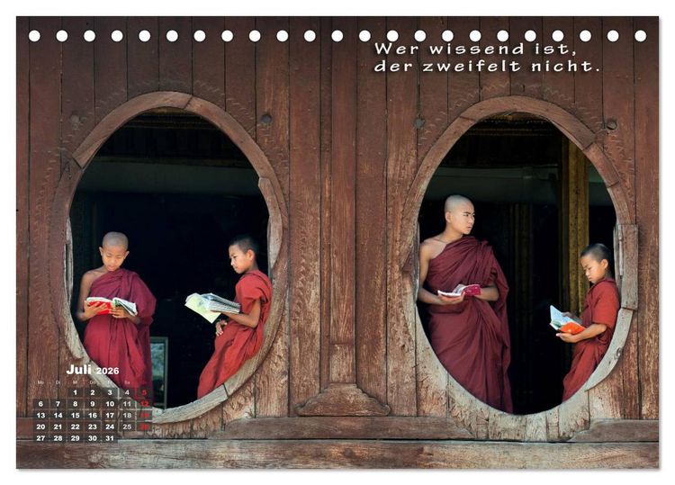 Produktbild: BUDDHAS WEISHEITEN - Balsam f&uuml;r die Seele (Tischkalender 2026 DIN A5 quer), CALVENDO Monatskalender