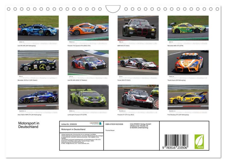 Produktbild: Motorsport in Deutschland (Wandkalender 2026 DIN A4 quer), CALVENDO Monatskalender