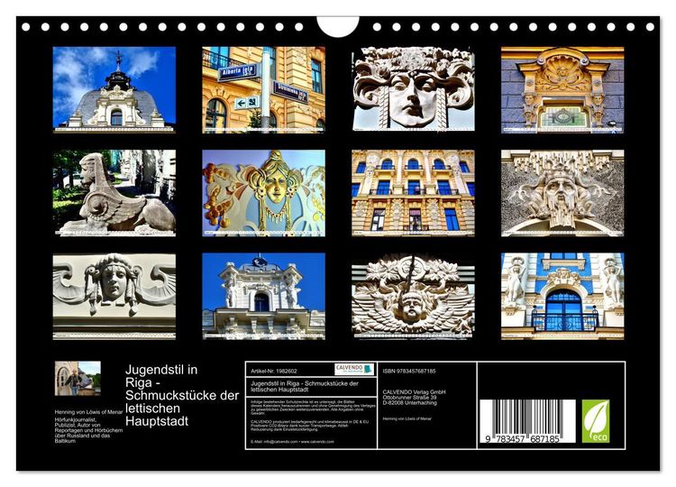 Produktbild: Jugendstil in Riga - Schmuckst&uuml;cke der lettischen Hauptstadt (Wandkalender 2026 DIN A4 quer), CALVENDO Monatskalender