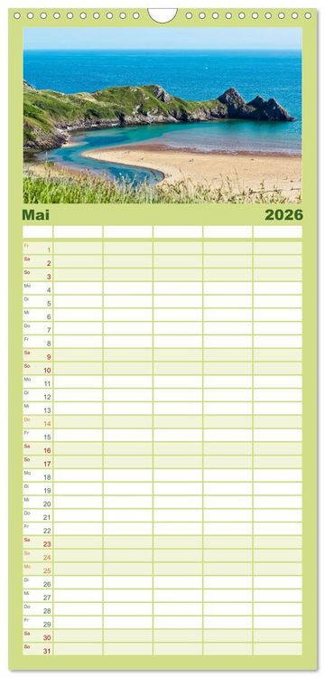 Produktbild: Familienplaner 2026 - Wales - Eine spektakul&auml;re Reise in ein bezauberndes Land. mit 5 Spalten (Wandkalender, 21 x 45 cm) CALVENDO