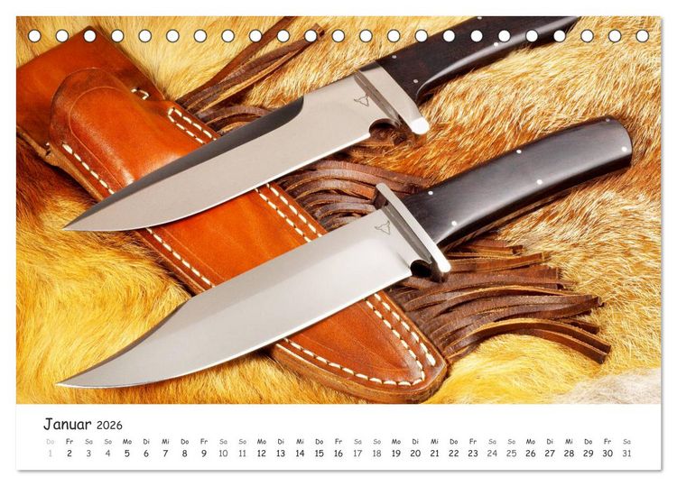 Produktbild: Handgefertigte Jagdmesser (Tischkalender 2026 DIN A5 quer), CALVENDO Monatskalender