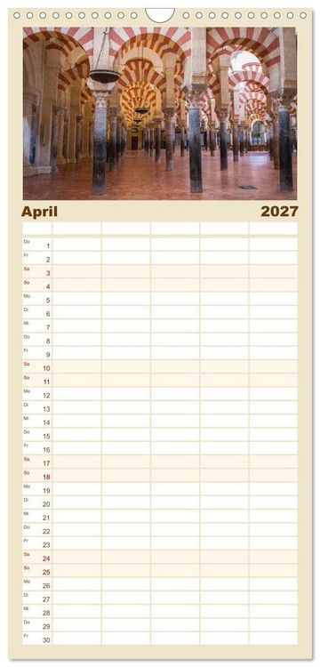 Produktbild: Familienplaner 2027 - Andalusien mit 5 Spalten (Wandkalender, 21 x 45 cm) CALVENDO