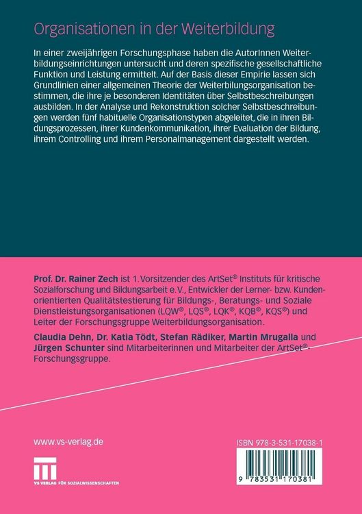 Produktbild: Organisationen in der Weiterbildung