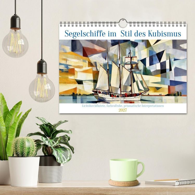 Produktbild: Segelschiffe im Stil des Kubismus (Wandkalender 2027 DIN A4 quer), CALVENDO Monatskalender