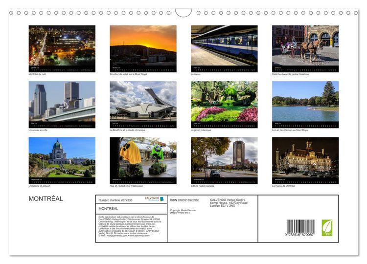 Produktbild: MONTR&Eacute;AL (Calendrier mural 2026 DIN A3 vertical), CALVENDO calendrier mensuel