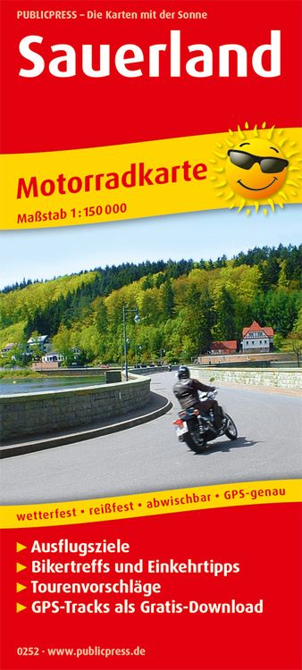 Produktbild: Motorradkarte Sauerland 1:150 000