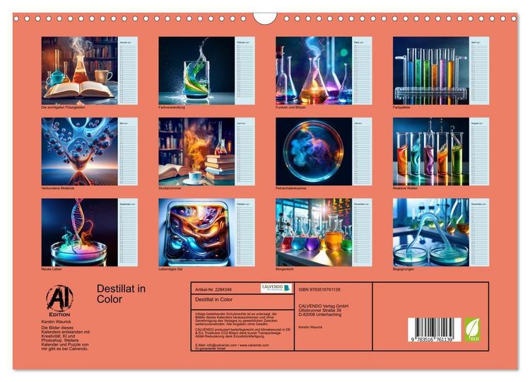 Produktbild: Destillat in Color (Wandkalender 2027 DIN A3 quer), CALVENDO Monatskalender
