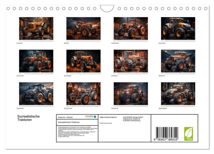 Produktbild: Surrealistische Traktoren (Wandkalender 2026 DIN A4 quer), CALVENDO Monatskalender