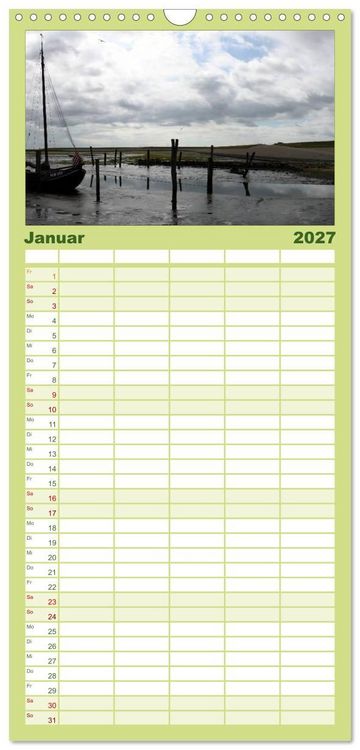 Produktbild: Familienplaner 2027 - Texel, eine Perle Frieslands mit 5 Spalten (Wandkalender, 21 x 45 cm) CALVENDO