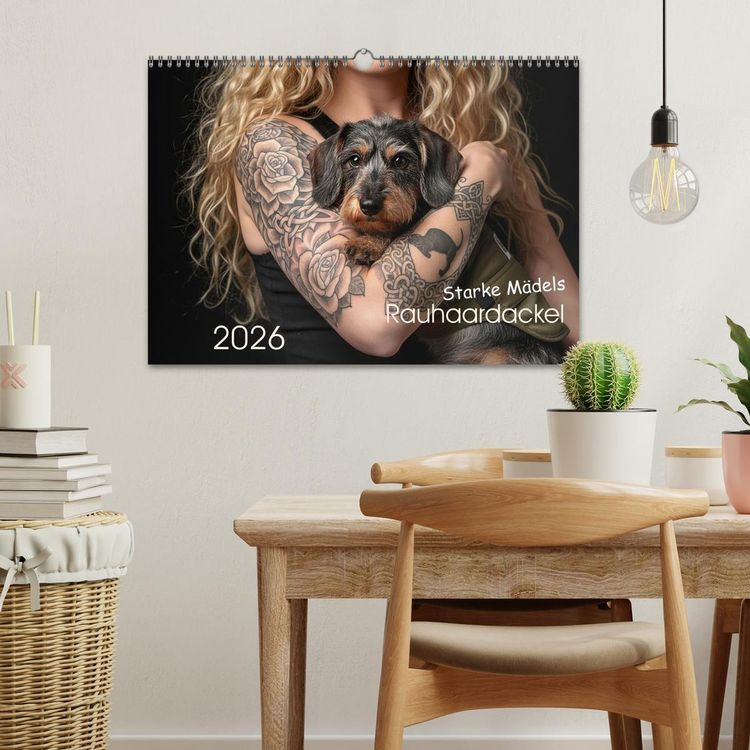 Produktbild: Starke M&auml;dels - Rauhaardackel (Wandkalender 2026 DIN A3 quer), CALVENDO Monatskalender