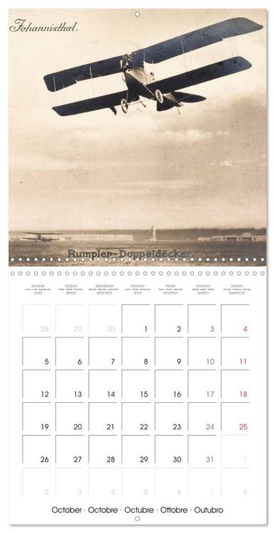 Produktbild: Biplanes on historic postcards (Wall Calendar 2026 12 &times; 12 Inch) CALVENDO 12 Month Wall Calendar