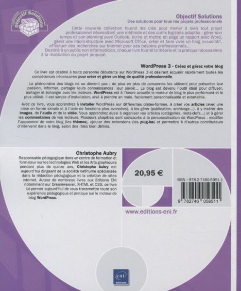 Produktbild: WordPress 3 : cr&eacute;ez et g&eacute;rez votre blog