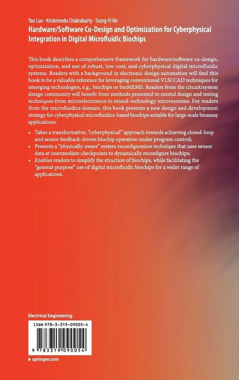 Produktbild: Hardware/Software Co-Design and Optimization for Cyberphysical Integration in Digital Microfluidic Biochips