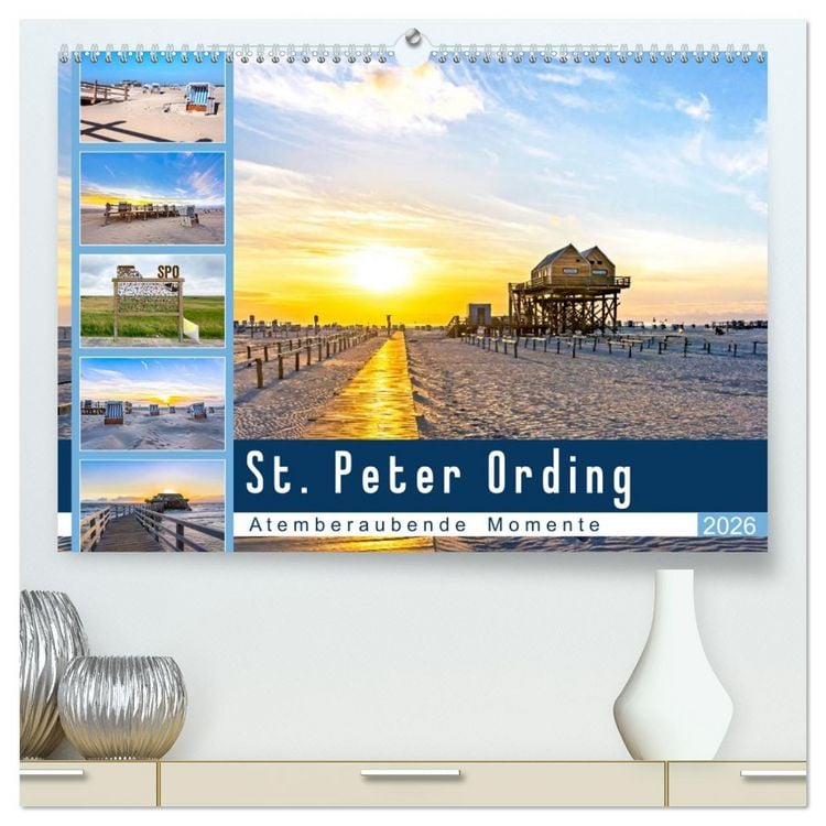 Produktbild: St. Peter Ording - Atemberaubende Momente (hochwertiger Premium Wandkalender 2026 DIN A2 quer), Kunstdruck in Hochglanz