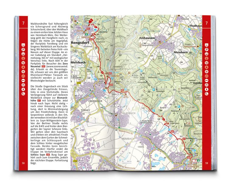 Produktbild: KOMPASS Wanderf&uuml;hrer Rheinsteig RheinBurgenWeg, 34 Etappen mit Extra-Tourenkarte