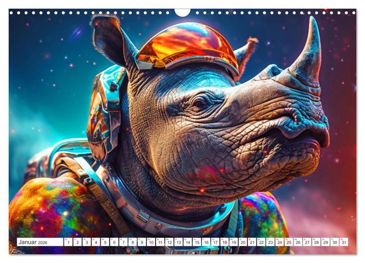 Produktbild: Tiere erobern den Weltraum (Wandkalender 2026 DIN A3 quer), CALVENDO Monatskalender