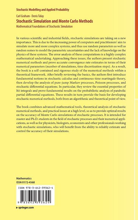 Produktbild: Stochastic Simulation and Monte Carlo Methods