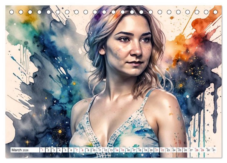 Produktbild: The Muse Moira in Twelve Facets (Desk Calendar 2026 DIN A5 landscape), CALVENDO 12 Month DeskCalendar