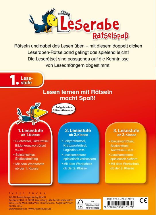 Produktbild: Leserabe: Kunterbunte R&auml;tsel zum Lesenlernen (1. Lesestufe)