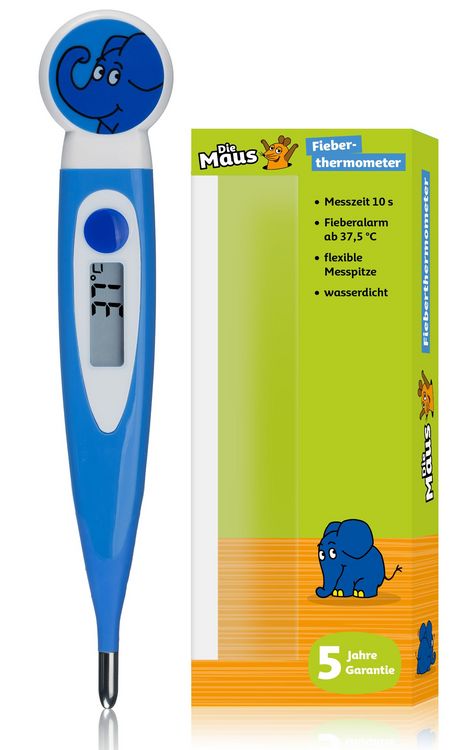 Produktbild: Bresser 13975 - DieMaus, Kinder-Fieberthermometer im Elefant-Design, digital, wasserdicht
