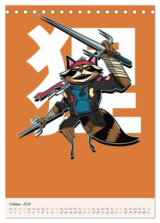 Produktbild: Dangerous Animal Samurai (Desk Calendar 2026 DIN A5 portrait), CALVENDO 12 Month DeskCalendar