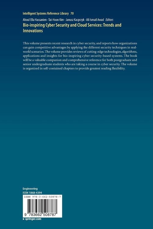 Produktbild: Bio-inspiring Cyber Security and Cloud Services: Trends and Innovations