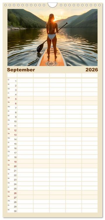 Produktbild: Familienplaner 2026 - Stand up paddling - SUP mit 5 Spalten (Wandkalender, 21 x 45 cm) CALVENDO