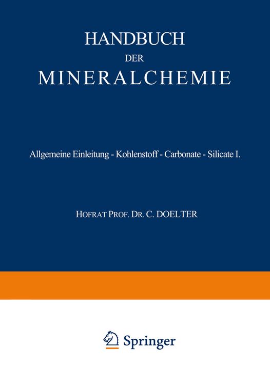 Produktbild: Allgemeine Einleitung &mdash; Kohlenstoff &mdash; Carbonate &mdash; Silicate I
