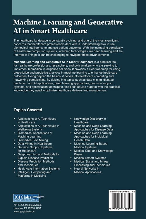 Produktbild: Machine Learning and Generative AI in Smart Healthcare