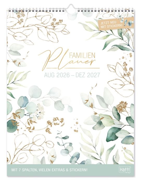 Produktbild: Familienplaner XXL 26/27 Wand-Kalender 7-spaltig 17 Monate [Blattgold]