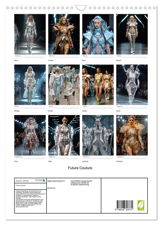 Produktbild: Future Couture (Wandkalender 2026 DIN A3 hoch), CALVENDO Monatskalender