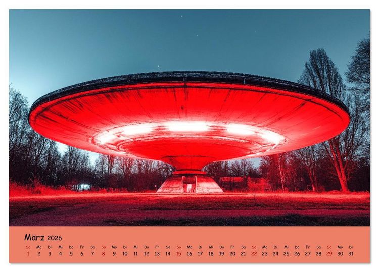 Produktbild: UFOs und Aliens - Au&szlig;erirdische Spuren, verborgene Wahrheit oder blo&szlig;e Fantasie (Tischkalender 2026 DIN A5 quer), CALVENDO Monatskalender