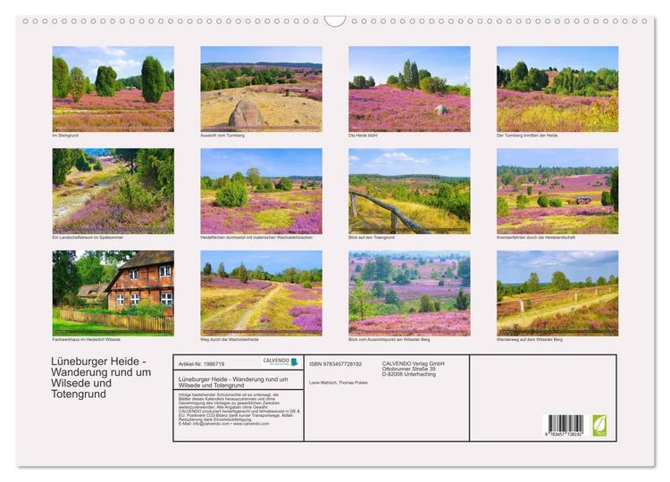 Produktbild: L&uuml;neburger Heide - Wanderung rund um Wilsede und Totengrund (Wandkalender 2026 DIN A2 quer), CALVENDO Monatskalender