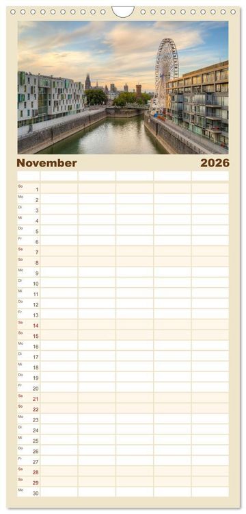 Produktbild: Familienplaner 2026 - Wundersch&ouml;nes K&ouml;ln mit 5 Spalten (Wandkalender, 21 x 45 cm) CALVENDO