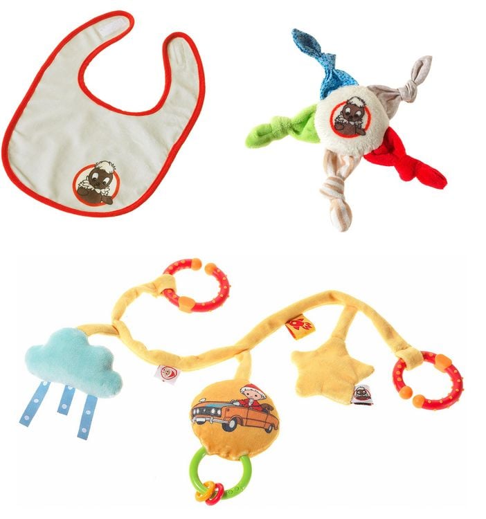Produktbild: Heunec 504271 - SANDMANN SET Pitti L&auml;tzchen,Quietscher,Kiwakett, 28 cm