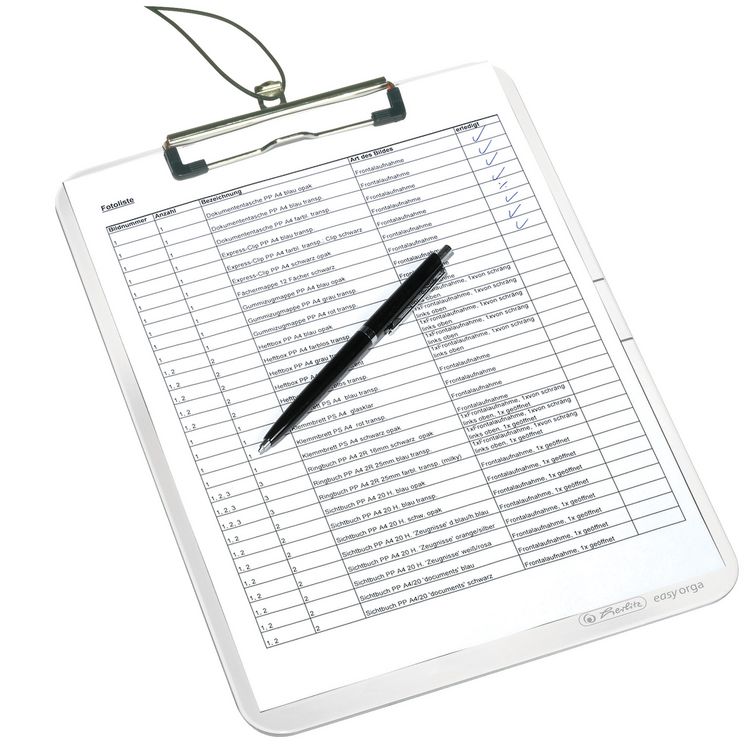 Produktbild: Herlitz Klemmbrett Polystyrol A4 glasklar