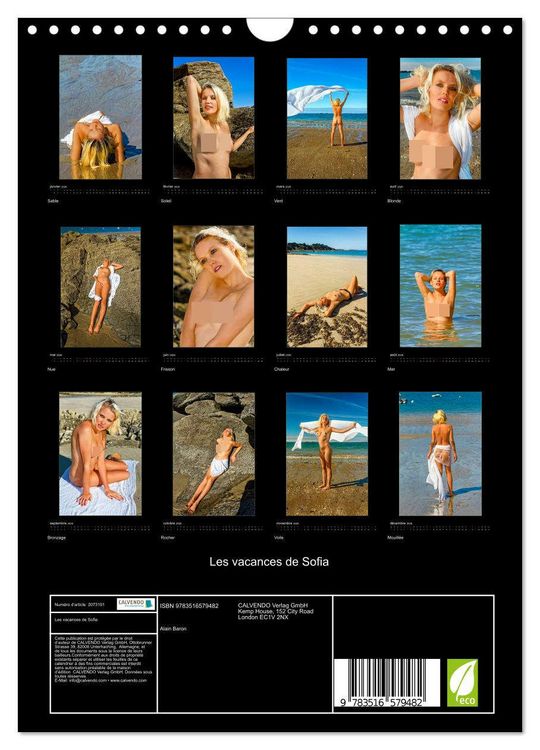 Produktbild: Les vacances de Sofia (Calendrier mural 2026 DIN A4 horizontal), CALVENDO calendrier mensuel